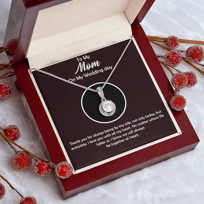 To My Mom on My Wedding Day Necklace - Sentimental Wedding Gift for Mother of the Bride or Groom, Meaningful Jewelry for Mom