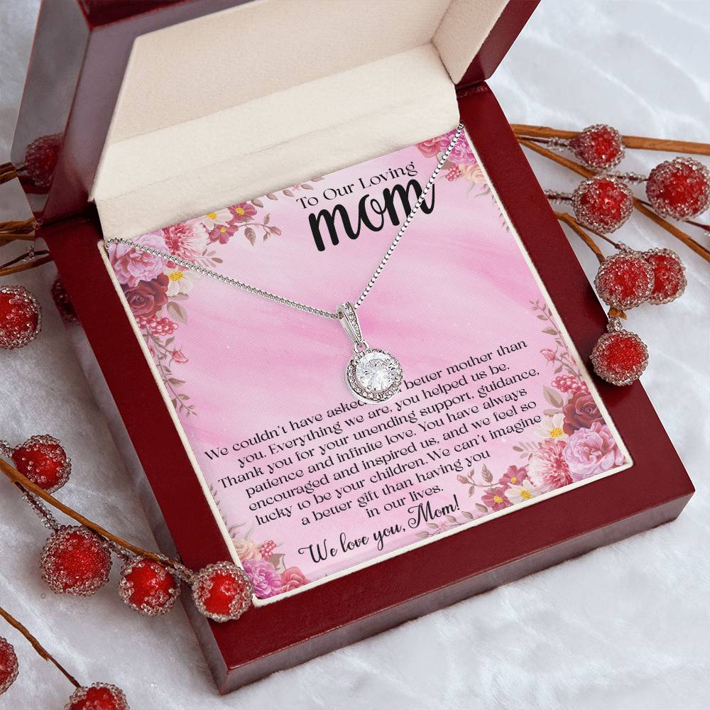 To Our Loving Mom Necklace - Thoughtful Gift from Children, Mother’s Day, Birthday, Christmas Gift for Mom