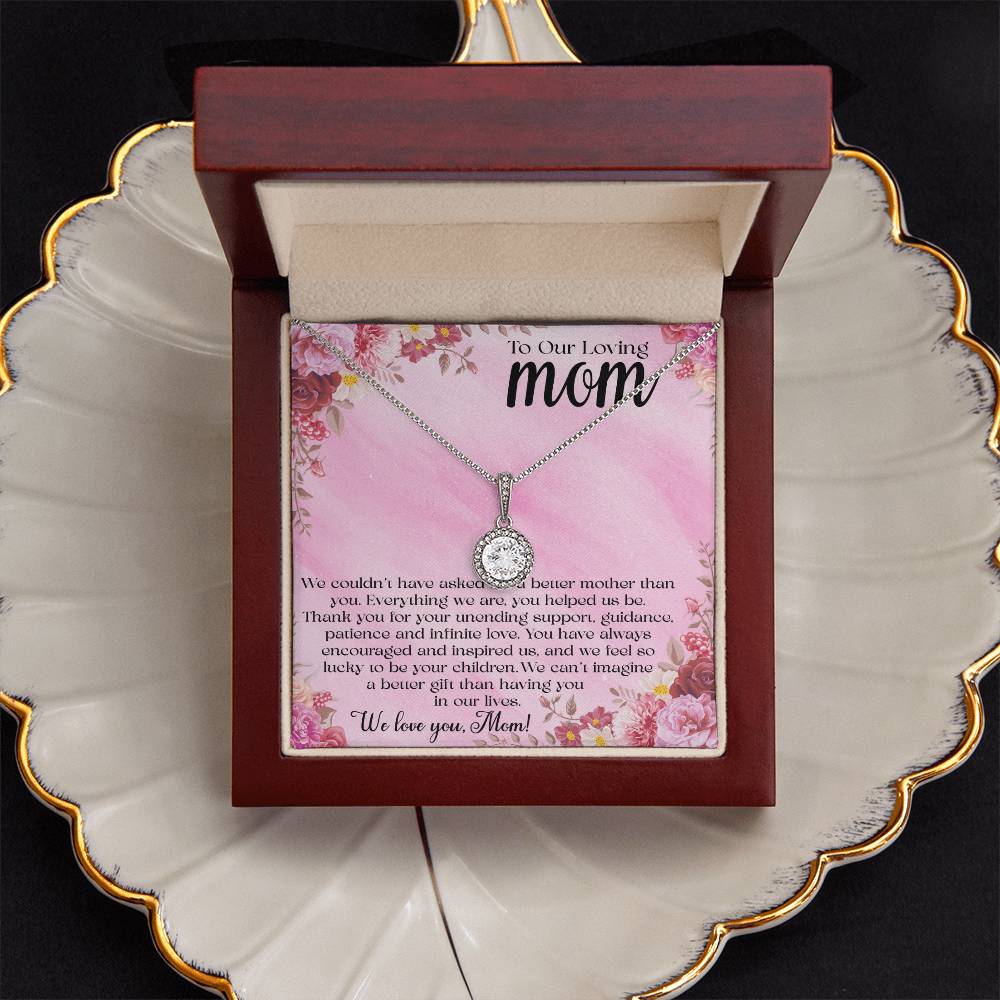 To Our Loving Mom Necklace - Thoughtful Gift from Children, Mother’s Day, Birthday, Christmas Gift for Mom