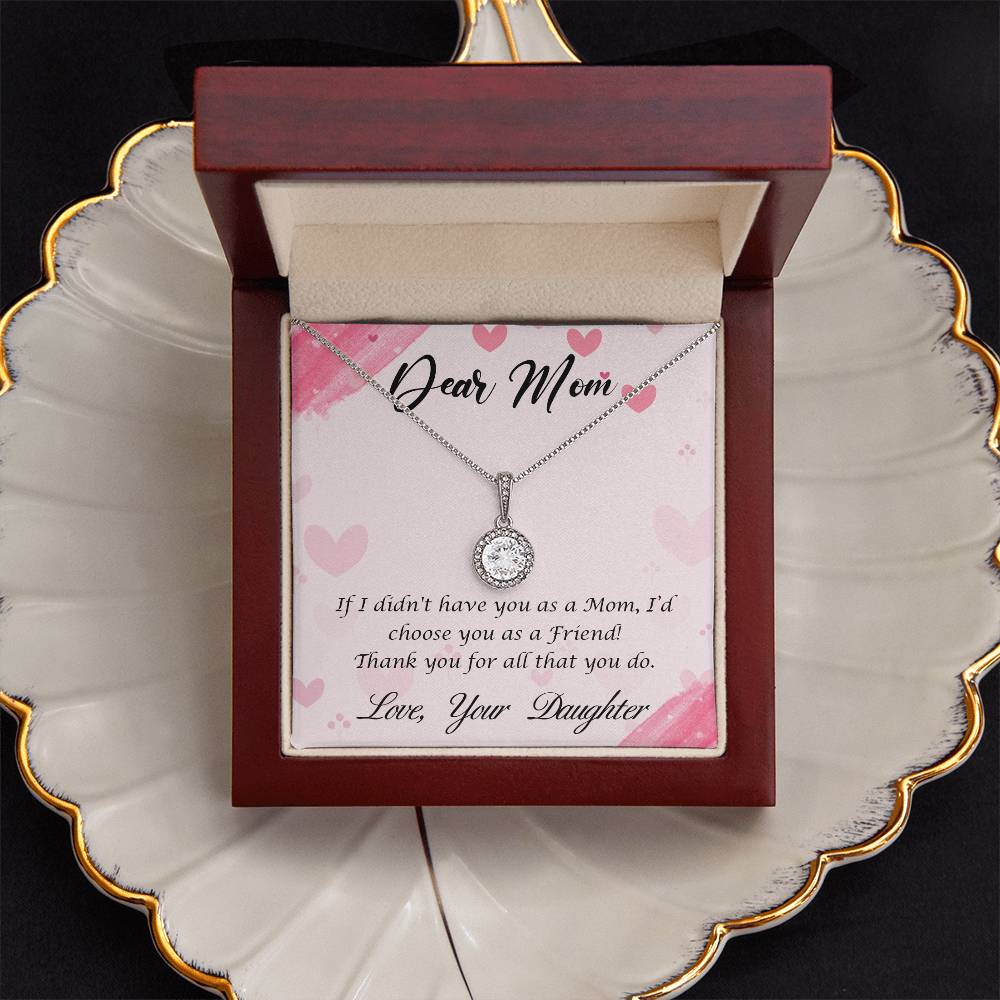 Dear Mom Necklace with Message Card - Heartfelt Gift for Mother’s Day, Birthday, or Christmas, Jewelry Gift from Daughter