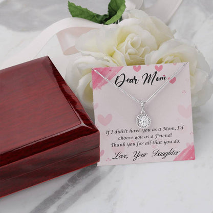 Dear Mom Necklace with Message Card - Heartfelt Gift for Mother’s Day, Birthday, or Christmas, Jewelry Gift from Daughter