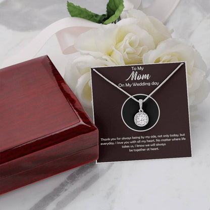 To My Mom on My Wedding Day Necklace - Sentimental Wedding Gift for Mother of the Bride or Groom, Meaningful Jewelry for Mom