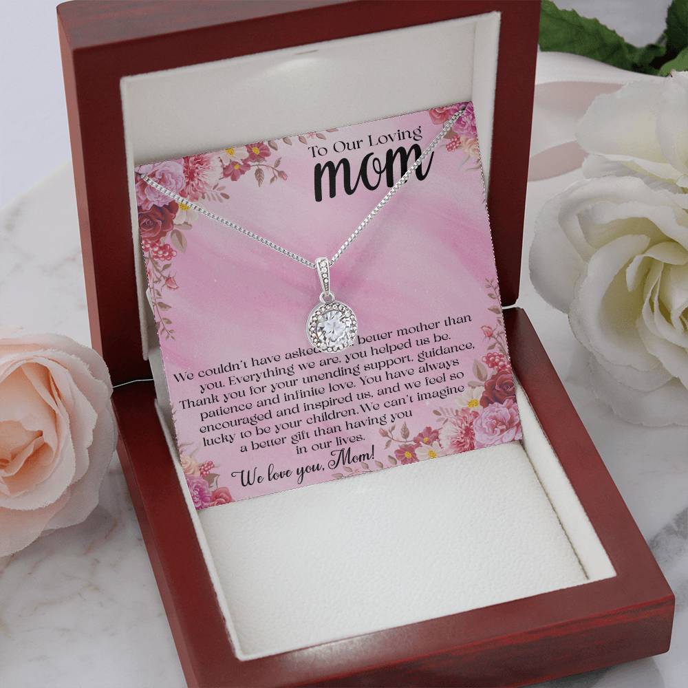 To Our Loving Mom Necklace - Thoughtful Gift from Children, Mother’s Day, Birthday, Christmas Gift for Mom