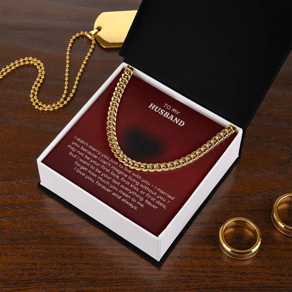 Men’s Cuban Link Chain – Meaningful Gift for Husband, Stainless Steel or 14K Gold, Adjustable Necklace, Romantic Anniversary or Birthday Gift