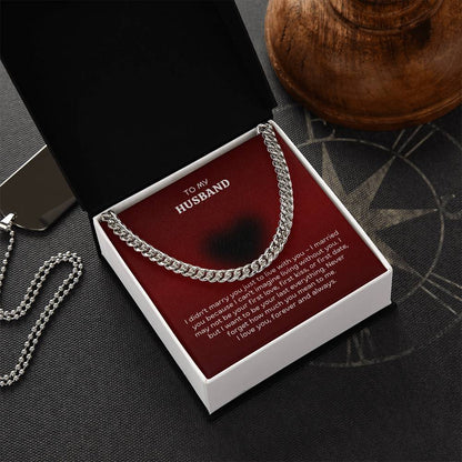Men’s Cuban Link Chain – Meaningful Gift for Husband, Stainless Steel or 14K Gold, Adjustable Necklace, Romantic Anniversary or Birthday Gift