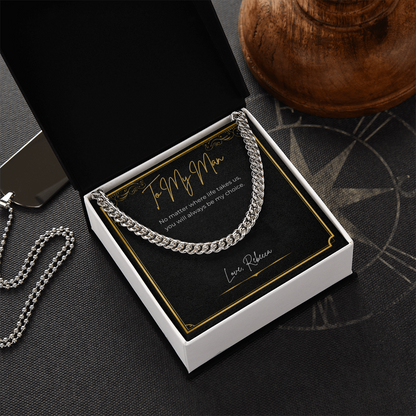 To My Man Personalized Cuban Link Necklace – Romantic Valentine's Day Gift for Him