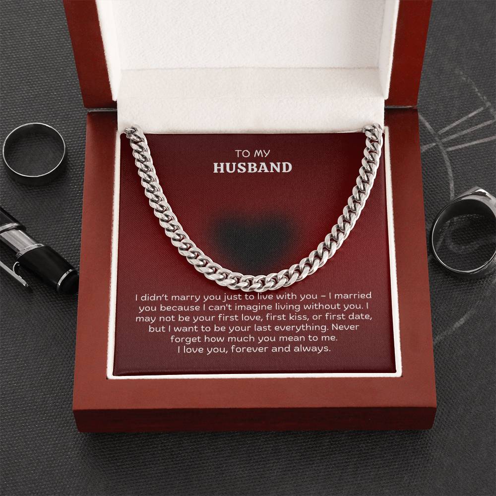 Men’s Cuban Link Chain – Meaningful Gift for Husband, Stainless Steel or 14K Gold, Adjustable Necklace, Romantic Anniversary or Birthday Gift