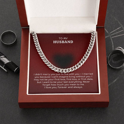 Men’s Cuban Link Chain – Meaningful Gift for Husband, Stainless Steel or 14K Gold, Adjustable Necklace, Romantic Anniversary or Birthday Gift