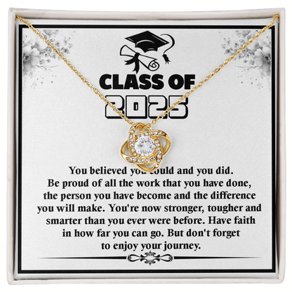 Meaningful Graduation Gift -Love Knot Necklace -Graduation Day Inspiration Gift for Him or Her