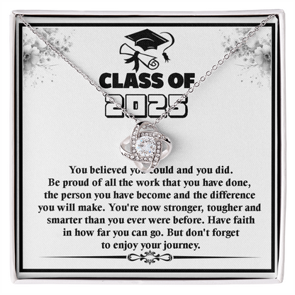 Meaningful Graduation Gift -Love Knot Necklace -Graduation Day Inspiration Gift for Him or Her