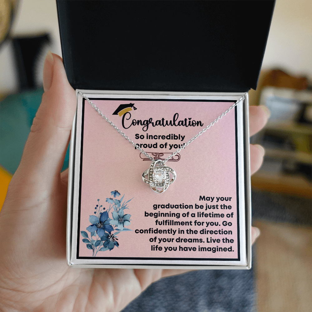 Graduation Day Gift for Him or Her - Amazing Love Knot Necklace - Class of 2025 Keepsake