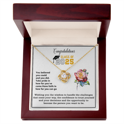 Graduation Day Present - Love Knot Necklace - Best Graduation Gift for College or High School Grad