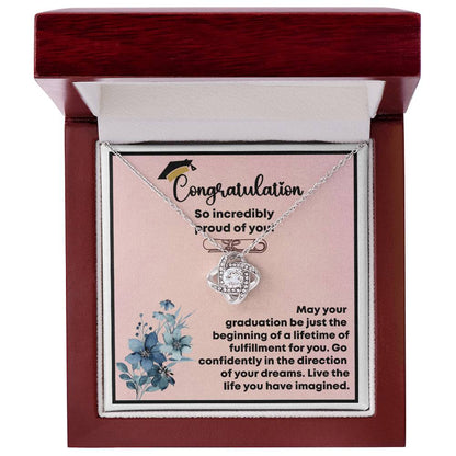 Graduation Day Gift for Him or Her - Amazing Love Knot Necklace - Class of 2025 Keepsake
