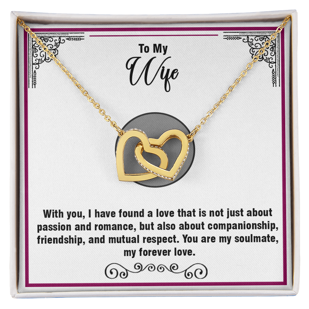To My Wife – Interlocking Hearts Necklace- Emotional Gift from Husband with a Loving Message About Partnership and Devotion – A Beautiful Expression of Love for Any Occasion