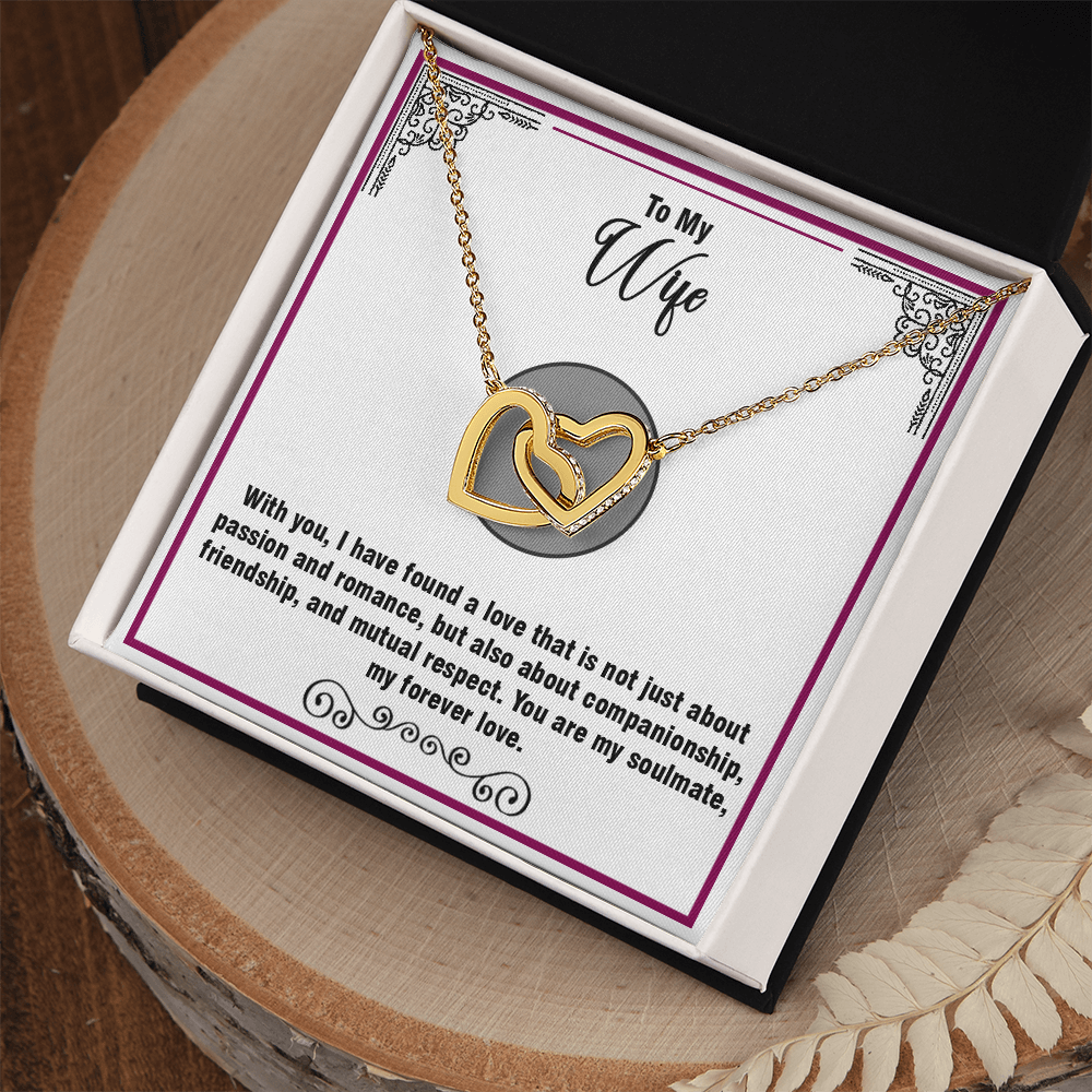 To My Wife – Interlocking Hearts Necklace- Emotional Gift from Husband with a Loving Message About Partnership and Devotion – A Beautiful Expression of Love for Any Occasion