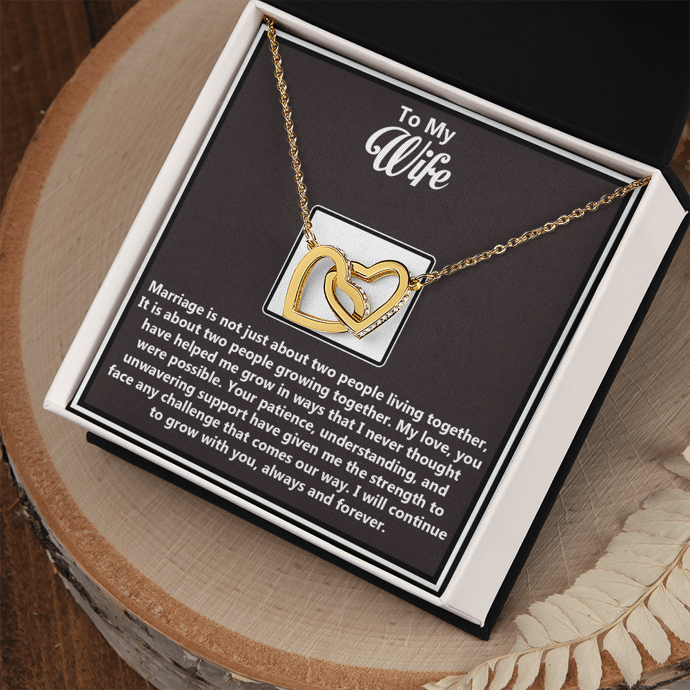 To My Beautiful Wife – Interlocking Hearts Necklace - You Are My Soulmate, My Forever Love – Emotional Gift from Husband Honoring True Love, Respect, and Partnership