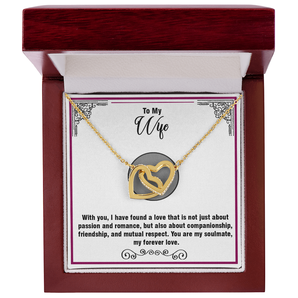 To My Wife – Interlocking Hearts Necklace- Emotional Gift from Husband with a Loving Message About Partnership and Devotion – A Beautiful Expression of Love for Any Occasion