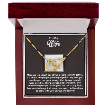 To My Beautiful Wife – Interlocking Hearts Necklace - You Are My Soulmate, My Forever Love – Emotional Gift from Husband Honoring True Love, Respect, and Partnership