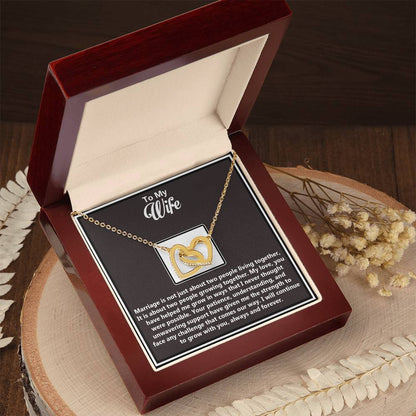 To My Beautiful Wife – Interlocking Hearts Necklace - You Are My Soulmate, My Forever Love – Emotional Gift from Husband Honoring True Love, Respect, and Partnership