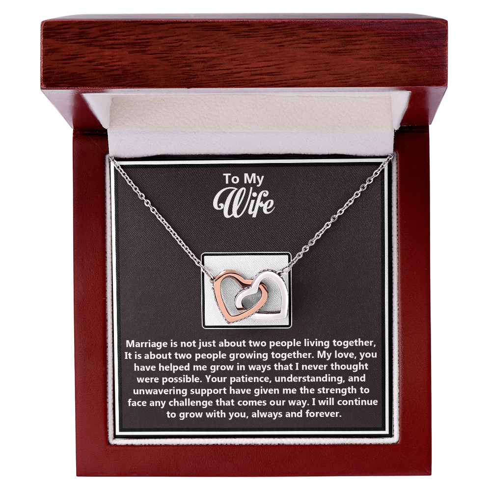 To My Beautiful Wife – Interlocking Hearts Necklace - You Are My Soulmate, My Forever Love – Emotional Gift from Husband Honoring True Love, Respect, and Partnership