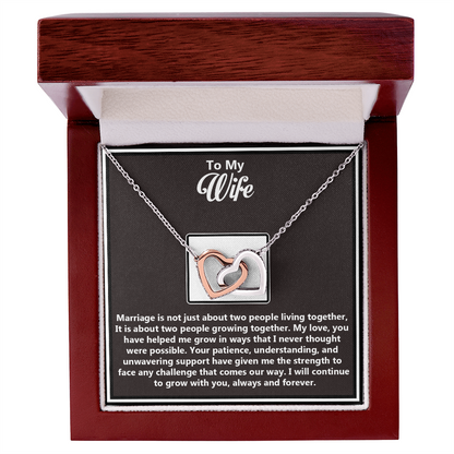 To My Beautiful Wife – Interlocking Hearts Necklace - You Are My Soulmate, My Forever Love – Emotional Gift from Husband Honoring True Love, Respect, and Partnership