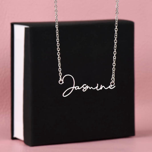 Signature Style Name Necklace – Personalized Custom Name Pendant Gift for Her