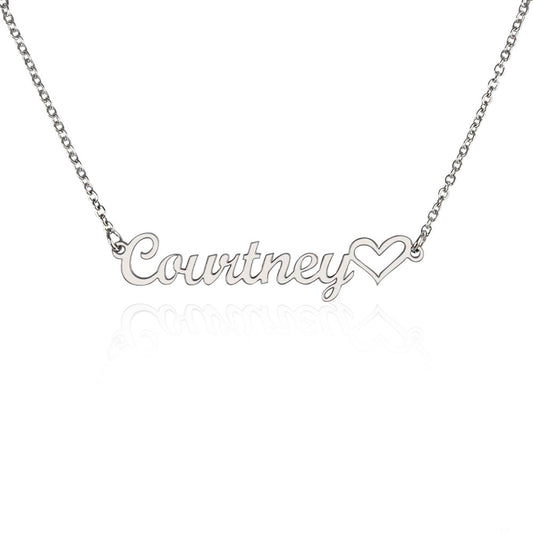 Personalized Cursive Name Necklace – Custom Heart Pendant Jewelry for Women – Adjustable Chain Gift for Any Occasion