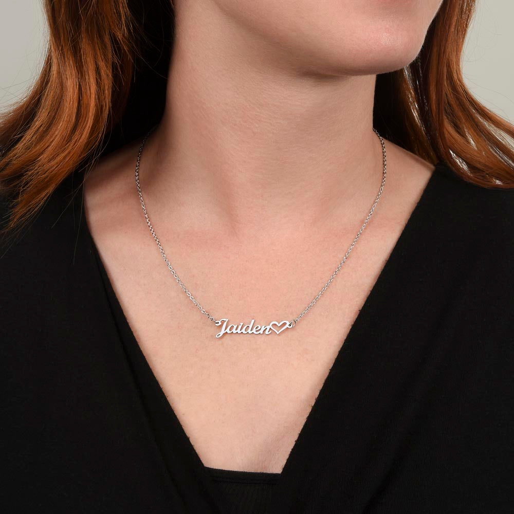 Personalized Cursive Name Necklace – Custom Heart Pendant Jewelry for Women – Adjustable Chain Gift for Any Occasion