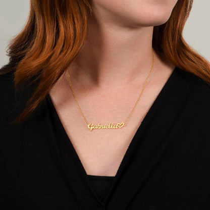 Personalized Cursive Name Necklace – Custom Heart Pendant Jewelry for Women – Adjustable Chain Gift for Any Occasion