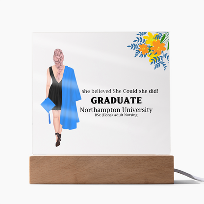 Amazing Graduation Gift - Personalized Printed Square Acrylic Plaque to Celebrate Success