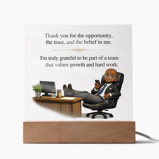 Boss Appreciation Acrylic LED Plaque – Funny Boss on Phone Thank You Gift
