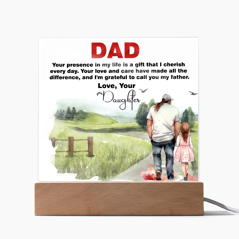 Best Gift For Fathers Day, Square Acrylic Plaque Gift For Fathers Day,  Memorable Gift