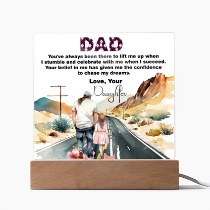 Wonderful Gift For Dad, Best memorable Gift For Fathers Day, Square Acrylic Plaque Gift For Dad