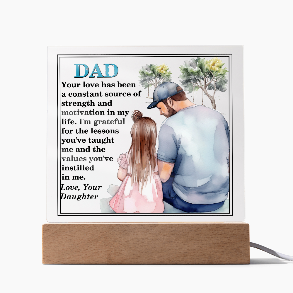Excellent Gift For Dad, Best Gift For Fathers Day, Beautiful Square Acrylic Plaque