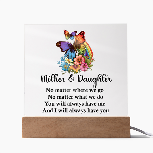 Best Mother And Daughter Gift, Square Acrylic Plaque best Birthday Gift