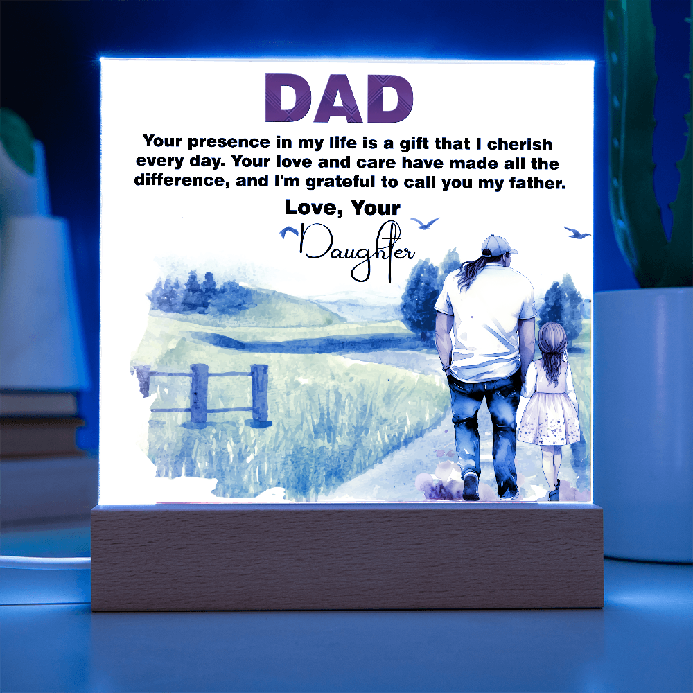 Best Gift For Fathers Day, Square Acrylic Plaque Gift For Fathers Day,  Memorable Gift