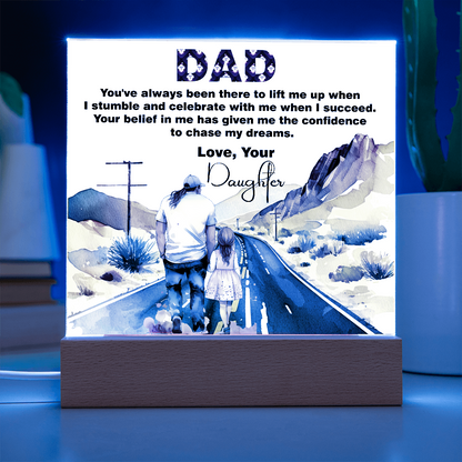 Wonderful Gift For Dad, Best memorable Gift For Fathers Day, Square Acrylic Plaque Gift For Dad