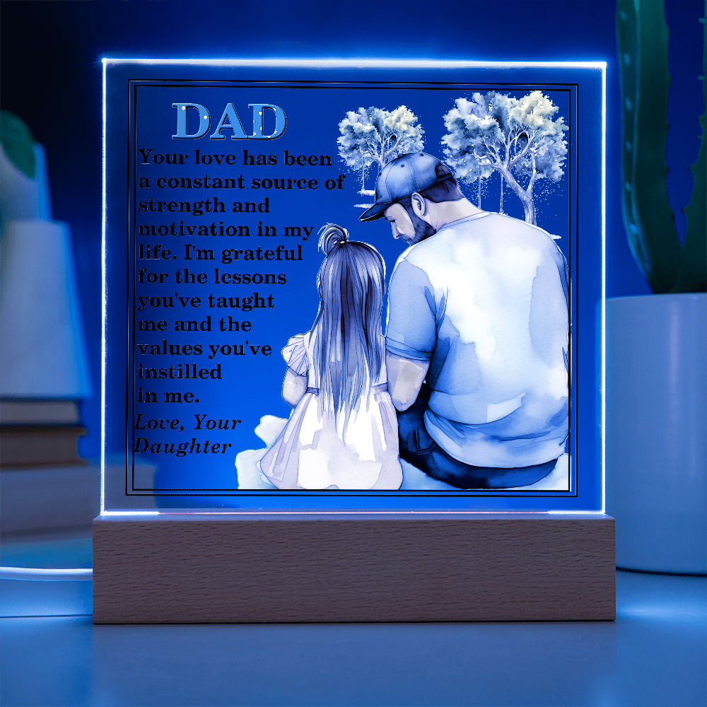 Excellent Gift For Dad, Best Gift For Fathers Day, Beautiful Square Acrylic Plaque