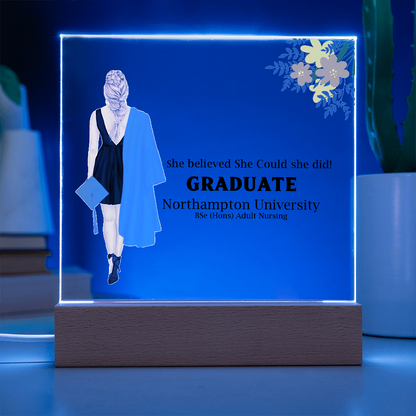 Amazing Graduation Gift - Personalized Printed Square Acrylic Plaque to Celebrate Success