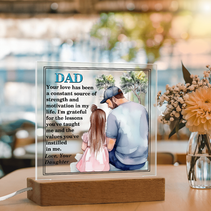 Excellent Gift For Dad, Best Gift For Fathers Day, Beautiful Square Acrylic Plaque