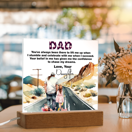 Wonderful Gift For Dad, Best memorable Gift For Fathers Day, Square Acrylic Plaque Gift For Dad