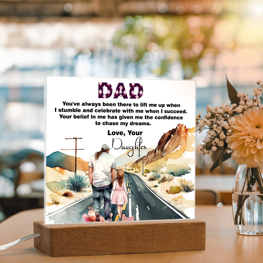 Wonderful Gift For Dad, Best memorable Gift For Fathers Day, Square Acrylic Plaque Gift For Dad