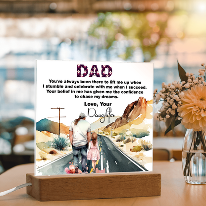 Wonderful Gift For Dad, Best memorable Gift For Fathers Day, Square Acrylic Plaque Gift For Dad