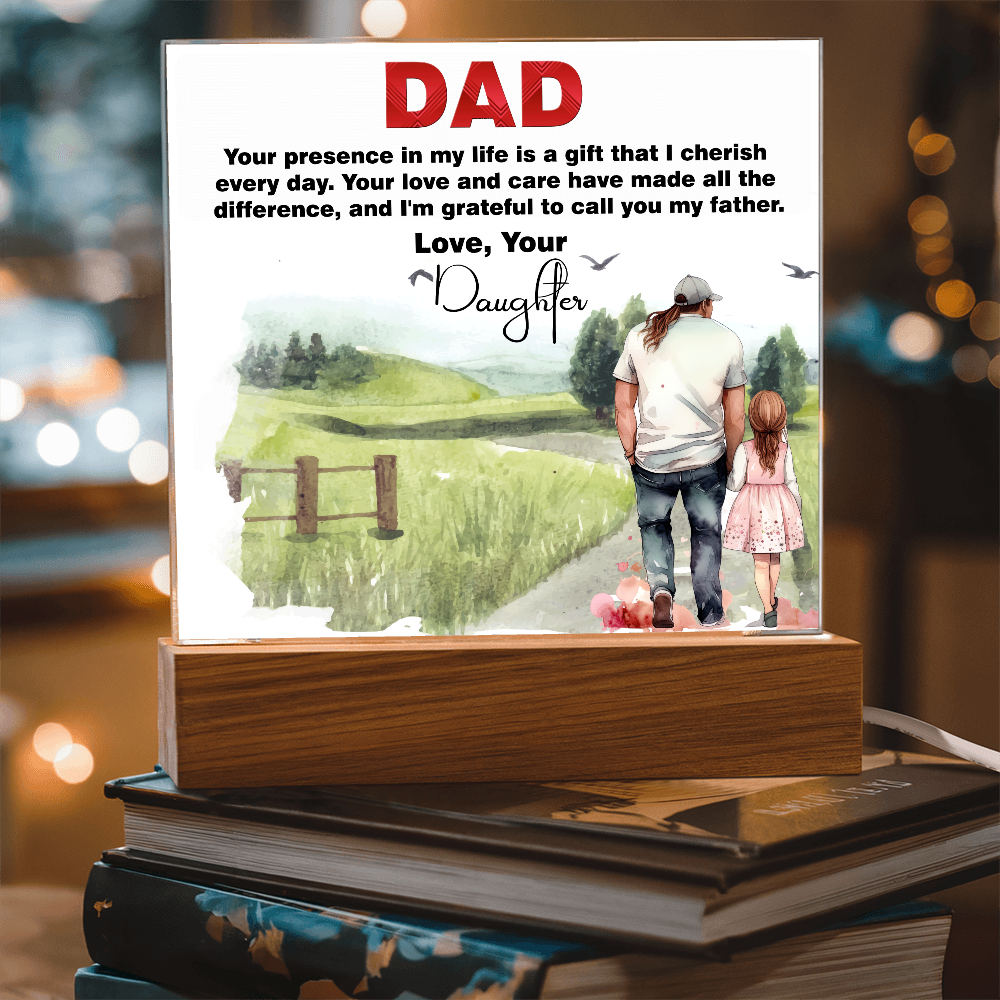Best Gift For Fathers Day, Square Acrylic Plaque Gift For Fathers Day,  Memorable Gift