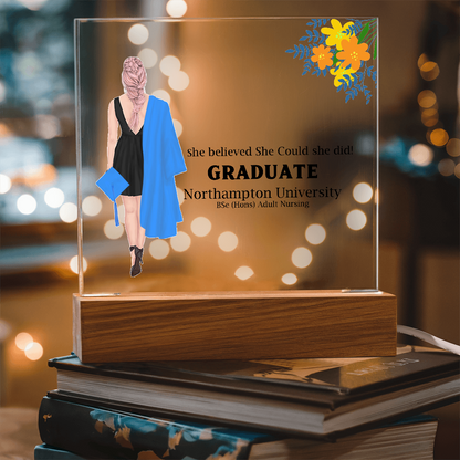 Amazing Graduation Gift - Personalized Printed Square Acrylic Plaque to Celebrate Success