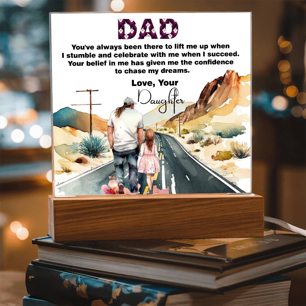 Wonderful Gift For Dad, Best memorable Gift For Fathers Day, Square Acrylic Plaque Gift For Dad