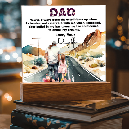 Wonderful Gift For Dad, Best memorable Gift For Fathers Day, Square Acrylic Plaque Gift For Dad