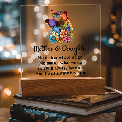Best Mother And Daughter Gift, Square Acrylic Plaque best Birthday Gift