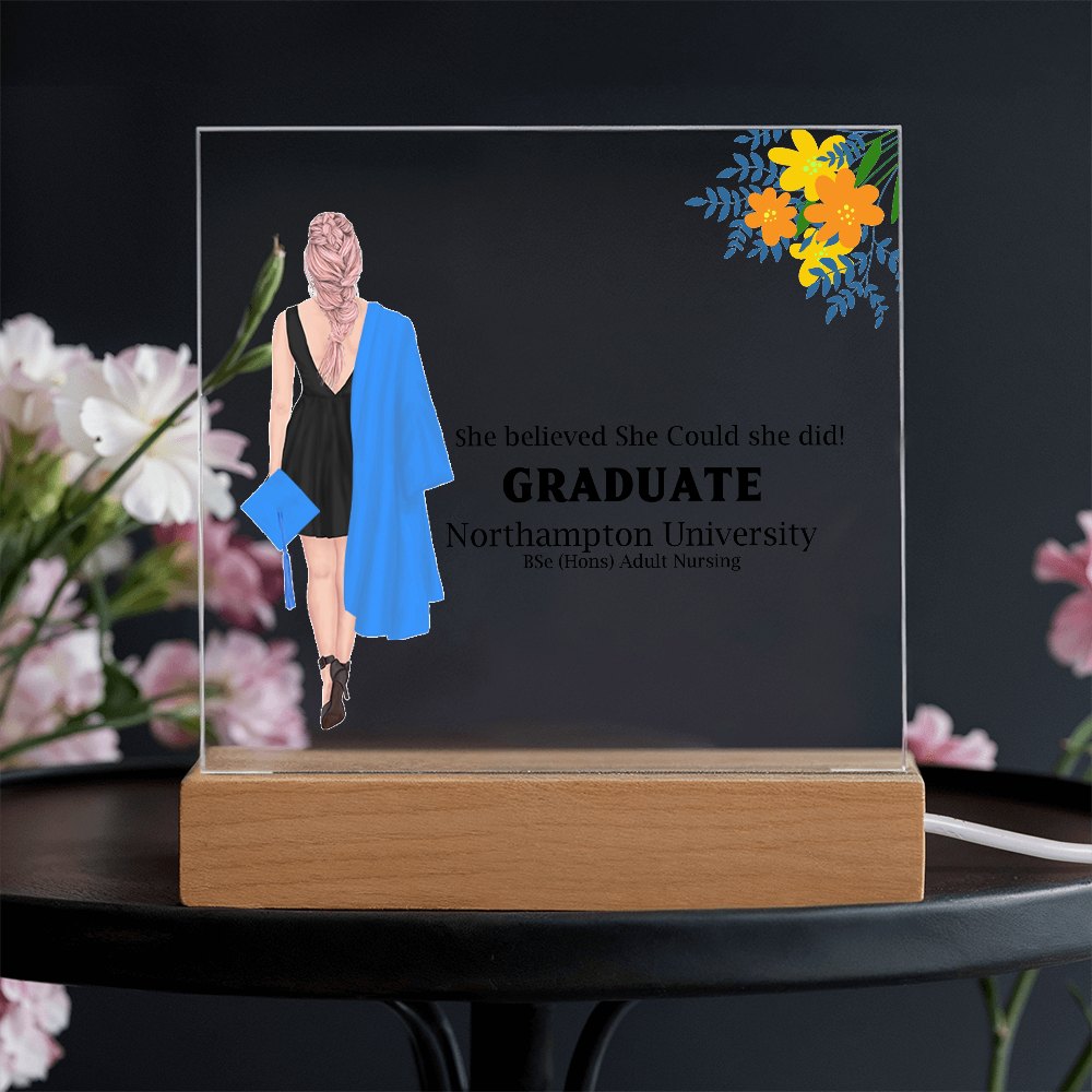 Amazing Graduation Gift - Personalized Printed Square Acrylic Plaque to Celebrate Success