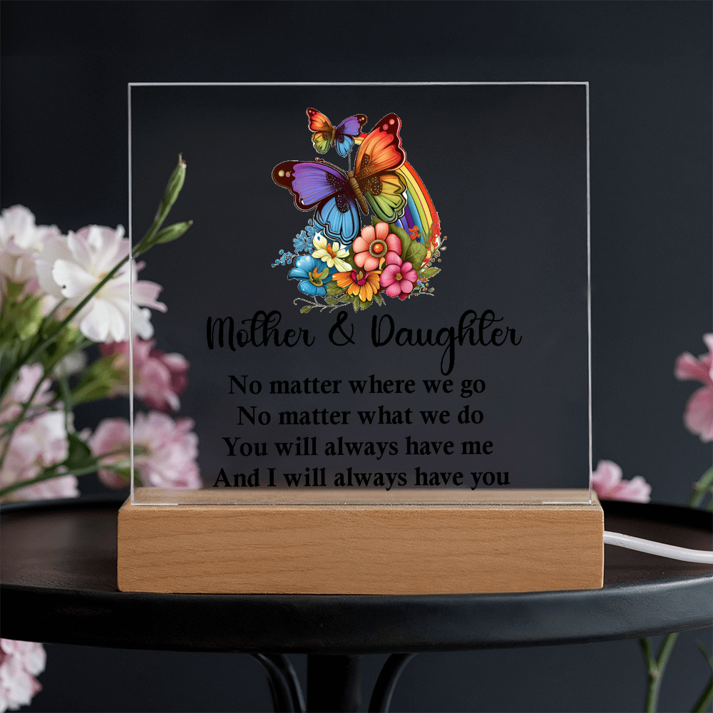 Best Mother And Daughter Gift, Square Acrylic Plaque best Birthday Gift